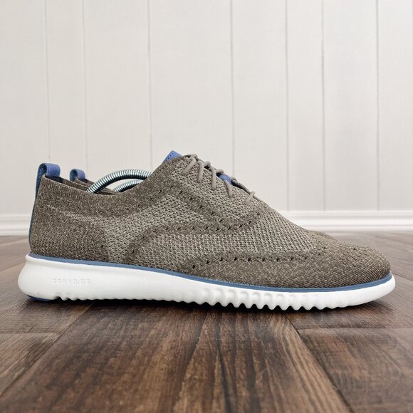 Cole Haan 2.ZERØGRAND Stitchlite Wingtip Oxford Shoe C26927 Size 11.5 Gray Blue - Picture 1 of 14